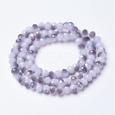 Electroplate Glass Beads Strands X-EGLA-A034-J4mm-F01-1