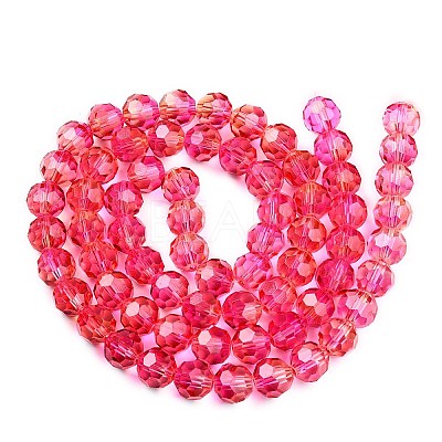 Baking Paint Transparent Glass Beads Strands DGLA-A035-T10mm-A02-1