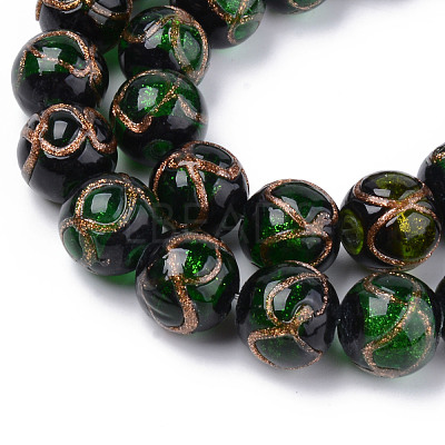 Handmade Gold Sand Lampwork Beads LAMP-S194-007A-05-1
