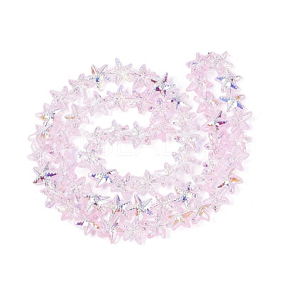 Electroplate Transparent Glass Beads Strands EGLA-Q136-01A-10-1