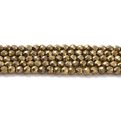 Electroplate Glass Beads Strands X-GLAA-H021-01A-FP07-1