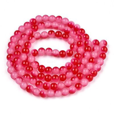 Baking Paint Imitation Jade Glass Round Bead Strands DGLA-N003-10mm-06-1