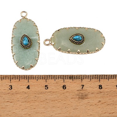 Natural Green Aventurine & Synthetic Turquoise Carved Pendants GG-CBA5963-02B-1