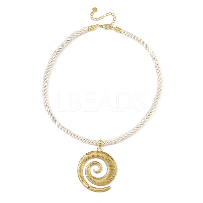 304 Stainless Steel Vortex Pendant Twisted Nylon Cord Necklaces for Women NJEW-JN06453-1
