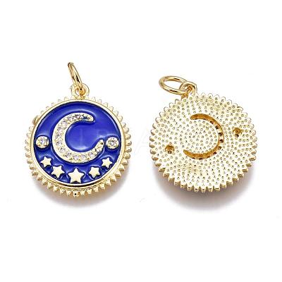 Brass Micro Pave Cubic Zirconia Pendants KK-O113-04G-C-1