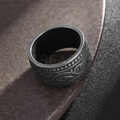 Vintage Totem 304 Stainless Steel Wide Finger Rings for Men FS-WG9BFEA-08-1