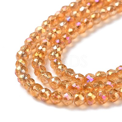 Electroplate Transparent Glass Beads Strands GLAA-H021-01B-FR06-1