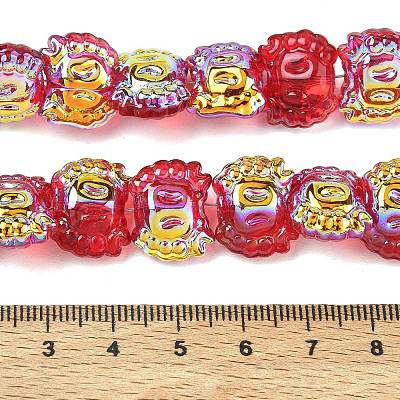 Electroplate Baking Paint Transparent Glass Beads Strands GL-CBA17FF-01A-1