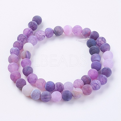 Natural Weathered Agate Beads Strands X-G-G589-8mm-06-1