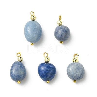 Natural Blue Aventurine(Dyed & Heated) Pendants PALLOY-JF05381-1