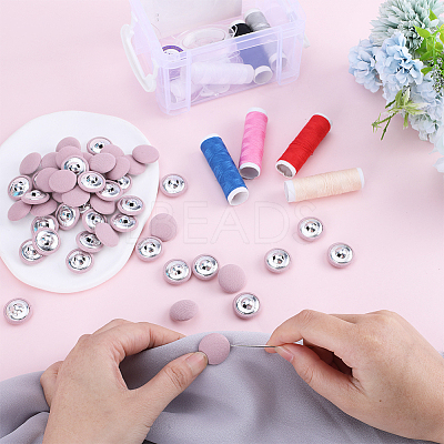 50Pcs 1-Hole Cloth Buttons DIY-GF0008-50B-1
