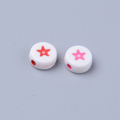 Opaque White Acrylic Beads MACR-S273-43-1