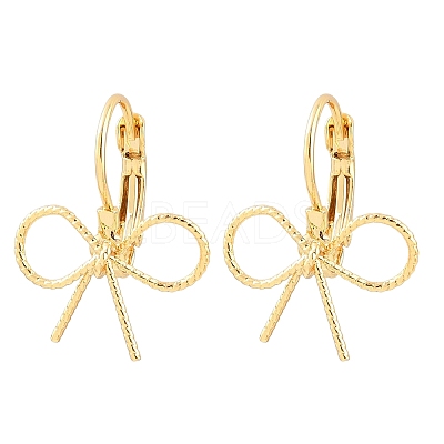Bowknot Brass Leverback Earrings EJEW-A150-04A-G-1