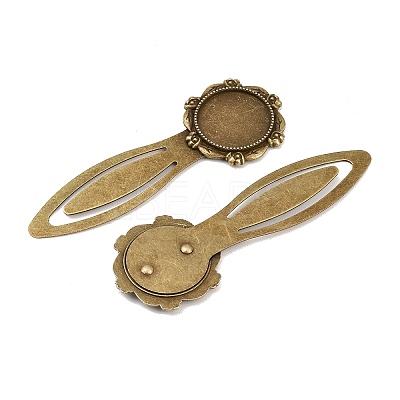 Iron Bookmark Cabochon Setting X-PALLOY-S033-09AB-NR-1