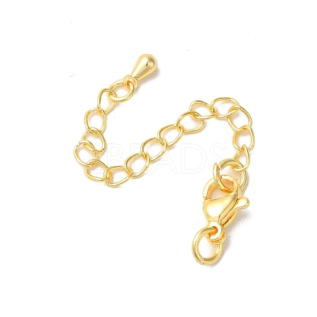 Rack Plating Brass Ends with Chain and Clasps KK-F873-01G-01-1