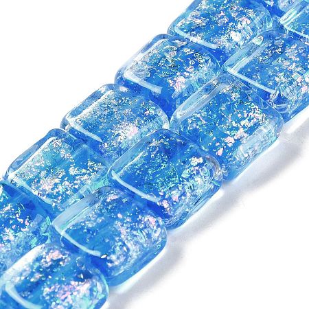 Handmade Dichroic Foil Glass Beads Strands DICH-U001-07G-1