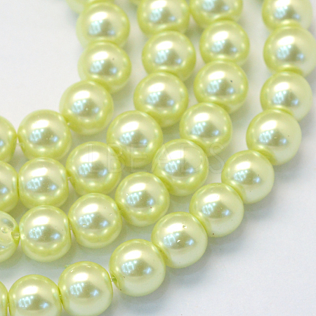 Baking Painted Glass Pearl Round Bead Strands HY-Q003-10mm-46-1