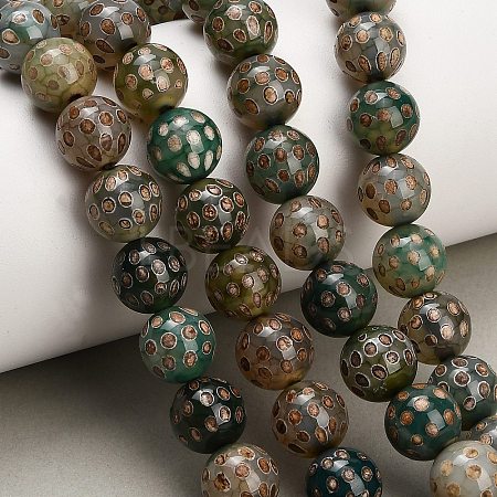 Tibetan Style dZi Beads Strands GG-NH0001-A03-10MM-1