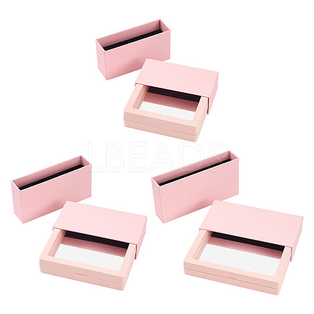 3 Bags 3 Styles Square Transparent PE Thin Film Suspension Jewelry Display Box CON-TA0001-38C-1