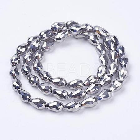 Electroplate Glass Beads Strands EGLA-D017-15x10mm-7-1