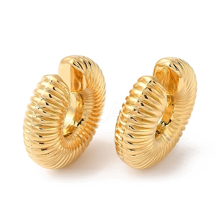 Rack Plating Brass Textured Round Cuff Earrings EJEW-R150-02G-1