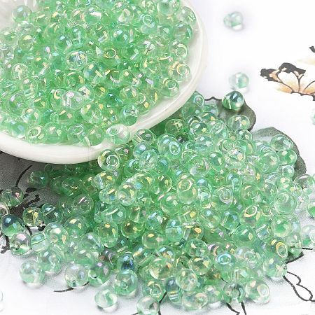 6/0 Inside Colours Fringe Glass Seed Beads SEED-A034-03A-1