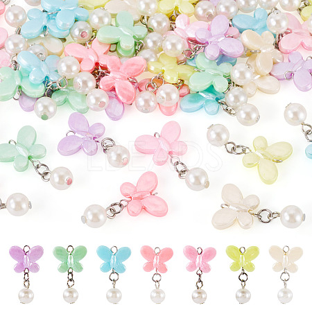 Opaque Acrylic Butterfly Pendants PALLOY-TA00316-1