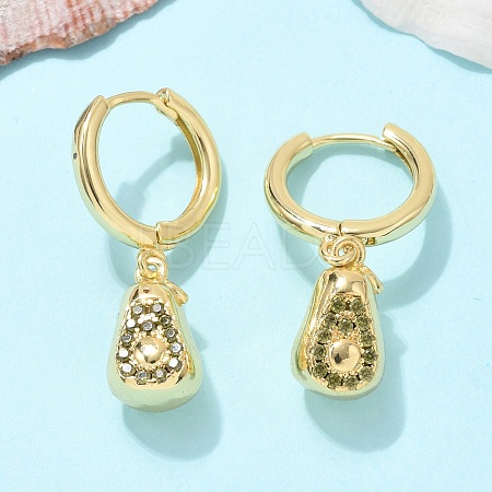 Brass Cubic Zirconia Hoop Earrings EJEW-Q015-02G-B-1