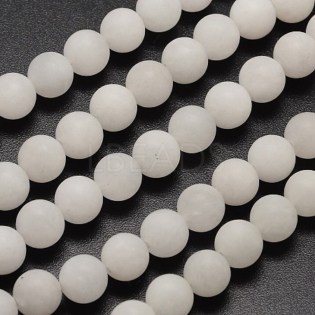 Natural White Jade Beads Strands X-G-D671-8mm-1