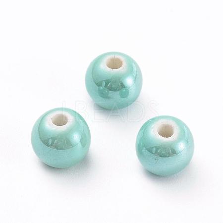 Glazed Porcelain Beads PORC-D001-10mm-03-1
