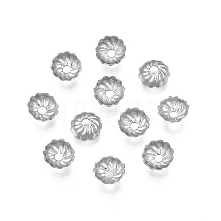 Non-Tarnish 304 Stainless Steel Bead Caps STAS-S057-50A-P-1