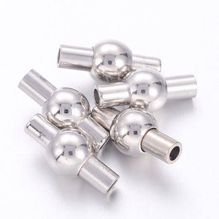 Brass Magnetic Clasps X-KK-G230-2mm-P-NF-1