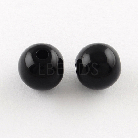 Round Opaque Acrylic Beads SACR-R865-14mm-01-1