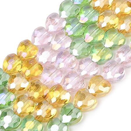 Electroplate Transparent Glass Beads Strands GL-CBADAFE-01D-1