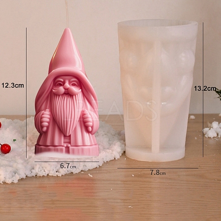 3D Christmas Santa Claus DIY Silicone Candle Molds PW-WG72797-01-1