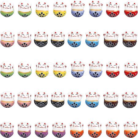 40Pcs 10 Colors Handmade Porcelain Beads PORC-CA0001-11-1