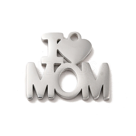 Non-Tarnish Mother's Day Theme 304 Stainless Steel Pendants LS-STAS-E171-03P-05-1