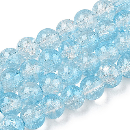 Transparent Crackle Baking Paint Glass Beads X1-DGLA-T003-01B-06-1