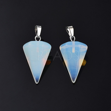 Cone/Spike/Pendulum Opalite Stone Pendants X-G-R278-85-1