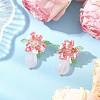 Flower Handmade Glass Seed Beads Stud Earrings EJEW-MZ00449-4