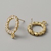 Brass Rhinestone Stud Earring Findings KK-WH0079-34LG-2