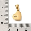 304 Stainless Steel Heart Pendants with Rhinestone STAS-Z103-01G-08-3