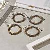 4Pcs 4 Color Natural Wood & Alloy Skull & Synthetic Hematite Braided Bead Bracelets Set BJEW-JB09214-2
