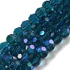 Electroplate Transparent Glass Beads Strands EGLA-A035-T6mm-L12-1