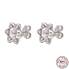 Rhodium Plated 925 Sterling Silver Stud Earring Findings STER-N0004-006-8