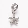 304 Stainless Steel Rhinestone European Dangle Charms OPDL-K001-18AS-2