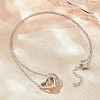 Brass Couple Heart Pendant Necklaces KK-CBA4547-07P-1