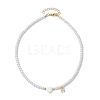 Brass Micro Pave Grade AAA Cubic Zirconia Letter Pendant Necklaces NJEW-JN04771-14-4