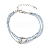 Polyester Multi-Strand Bracelets FB-CBA983F-02P-02-4