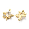 Brass Pave Clear Cubic Zirconia Connector Charms KK-H460-19G-2